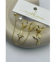 Vip 6'lı Gold Küpe - 25-vip147