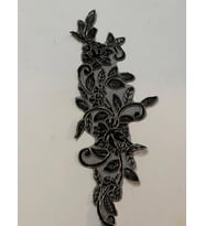 39X15 CM ALTIN SARISI SİM İŞLEMELİ SİYAH GÜPÜR APLİKE ARMA YMS AKSESUAR