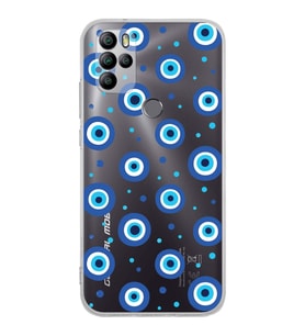 PrintiFy General Mobile GM 21 Pro ile Uyumlu Nazar Boncuğu 1  Kamera Korumalı Şeffaf Silikon Kılıf
