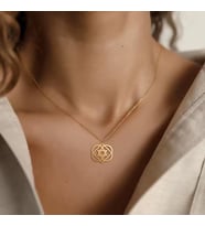 Kişiye Özel 925 Ayar Gümüş Tasarım Davut Yıldızı Kolye (Gold)