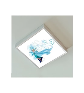 Elsa Frozen Çocuk Odası Led Avize-60cmx60cm Büyük Kare-1.5kg Hafif- 60w Güçlü Işık-sıva Üstü Montaj