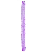 Censan Çift Taraflı Esnek Dildo 34 cm - Gerçekçi Dokulu Mor Renk