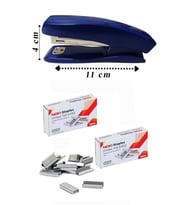 Zımba Makinesi Seti Küçük Mavi S-5 No:10 1 Adet Zımba Teli 2 Paket 10-15 Sayfa Ofis Büro Okul Öğrenci Mini Boy