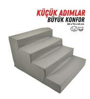 XPERMATE Evcil Hayvan Merdiveni - Kedi Merdiveni - Köpek Merdiveni , 4 Basamaklı, Fermuarlı Antrasit
