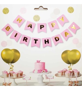 Zemin Happy Birthday Gold Banner