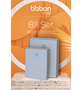 Tibbon Note 8 Li 4 Midi & 4 Maxi Defter Dikişli 8'li