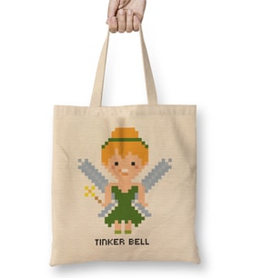 Tinker Bell Pixel Character Bez Çanta Uzun Saplı