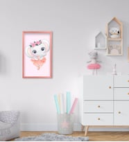 BK Home Sevimli Fil Tasarımlı Dekoratif Pembe Ahşap Çerçeveli Çocuk Odası Tablo-12