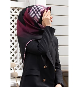 Vissona Tivil Mürdüm-Pudra İpek Eşarp DGN50581-0026-0019
