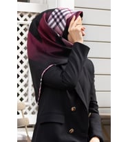 Vissona Tivil Mürdüm-Pudra İpek Eşarp DGN50581-0026-0019