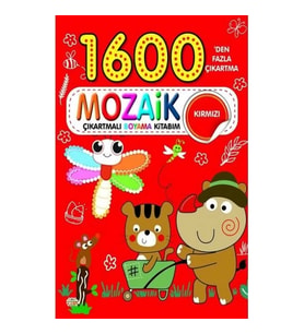 1600 Mozaik Çıkartmalı Boyama Kitabım Kırmızı