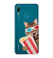 PrintiFy Huawei P Smart 2019 ile Uyumlu 1mm Slim Fit Kedi 1 050b Baskılı Şeffaf  Kılıf