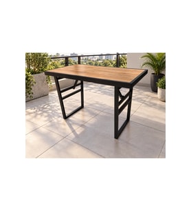 METAL ÇERÇEVELİ SUNTALAM SİYAH AYAK BAHÇE MOBİLYASI MASASI SEHPASI 93x55cm