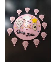 Kapı  Süsü ve 10 Adet Magnet birarada Kişiye özel (Pembe)