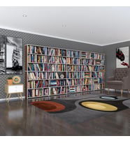 Kenzlife kitaplık süper ga cvz 180*400*19 6 katlı 5 bölme çift bölme opsiyonlu ofis mutfak banyo dolabı arkalıksız