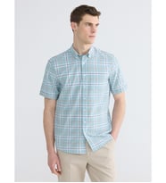 LCWAIKIKI Classic Yeşil Regular Fit Ekose Keten Görünümlü Erkek Gömlek