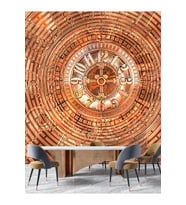 Dreamwall Sarmal Antik Saat Desenli Yırtılmaz  Sağlıklı Tekstil Duvar Kağıdı (Bakır)
