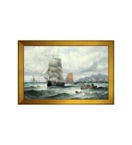 Manzara Temalı Kanvas Tablo 80 x 110 cm Gold Çerçeve