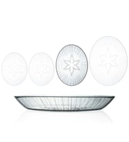 Decocia 1 Adet 29 cm Oval Cam Salata Sunum Tabağı Vega Desenli