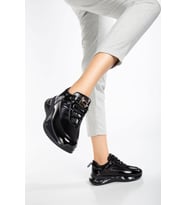White Line Hayal07 Kadın Paraşüt Kumaş Sneaker Ayakkabı (Siyah)