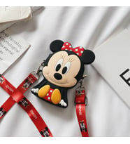Minnie Mouse Oturan Tasarım Silikon Omuz Askılı Çanta