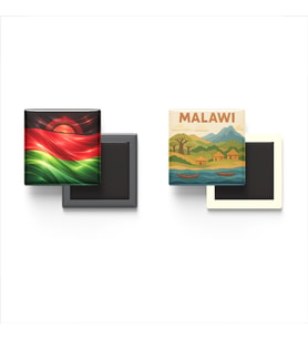 Buzdolap Magnetleri - Malavi Bayrağı ve Paper Cut Tema - 2'li Set Magneti