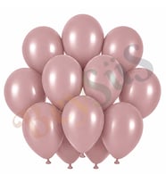 Toz Pembe Renk Lateks Retro Balon (30 cm) - 12 Adet