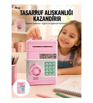 Mey İthalat® Büyük Hazneli Şifreli Para Tasarruf Kumbarası