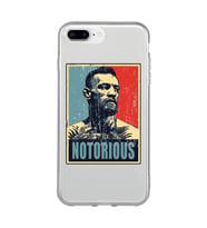 Iphone 7 Plus / 8 Plus Uyumlu Conor Mcgregor Notorious Desenli Şeffaf Telefon Kılıfı