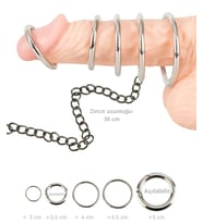 Fantazi Ayarlanabilir Tasmalı Penis Halkası (Gümüş)