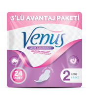 VENÜS HİJYENİK PED UZUN 24 ADET (3 PAKET)