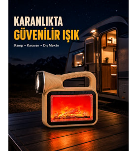 Solar Alev Işığı COB Teknolojili Taşınabilir El Feneri ve Kamp Lambası