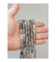 Bileklik Boy Labradorit Taşı 7x12mm Yarım Dizi (49926) (18CM UZUNLUĞUNDADIR)