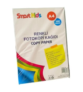 100 Adet Renkli A4 Fotokopi Kağıdı 5 Renk
