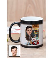 Erkek Türkçe Öğretmenine Hediye Karikatürlü Sihirli Kupa Bardak
