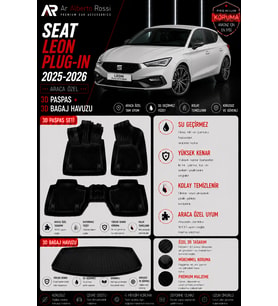 SEAT LEON PLUG-IN 2025-2026 Araca Özel 3D Paspas + 3D Bagaj Havuzu
