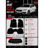 SEAT LEON PLUG-IN 2025-2026 Araca Özel 3D Paspas + 3D Bagaj Havuzu