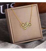 Kişiye Özel 925 Ayar Gümüş Dişliler Kolye (Gold)