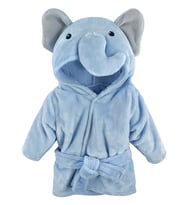 MokyDesign Yeni Doğan Bebek Bornozu, Fil Hayvanlı Mavi, %100 Pamuk, 0-9 Aylık, Yeni Doğan Bebek Hediyelik (Standart)
