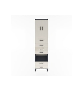 Hyperion Dolap 3 Raflı 6 Çekmeceli 2 Kapaklı 60x44x243 Antrasit-Aytaşı
