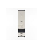 Hyperion Dolap 3 Raflı 6 Çekmeceli 2 Kapaklı 60x44x243 Antrasit-Aytaşı
