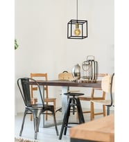 RİOLİGHT MODERN1,VİNTAGE SİYAH 25X25CM 1XE27 DUYLU KÜP METAL SARKIT TEKLİ AVİZE