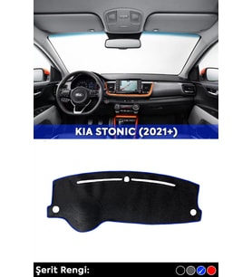 Kıa Stonıc (2021+) 3d Torpido Koruma Kılıfı - Ön Göğüs Kaplama - Mavi Şerit
