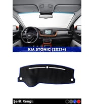 Kıa Stonıc (2021+) 3d Torpido Koruma Kılıfı - Ön Göğüs Kaplama - Mavi Şerit