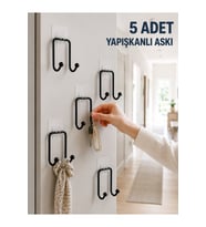 5 Adet Yapışkanlı Duvar Askısı Çok Amaçlı Askılık Seti