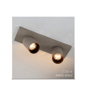 GU10 Duy Mat Bej Koyu Krem İkili Spot Lamba 30 cm YönVerilebilir Hareketli Başlıklı Led Spot Sıvaüstü Tavan Avize Aydınlatma