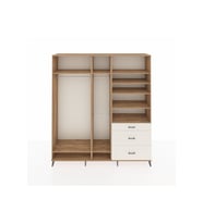 Hyperion Dolap 9 Raflı 3 Çekmeceli 3 Askılı 220x44x243 Çam-Çam/Aytaşı