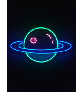 Satürn Neon Tabela Neon Led Dekoratif Duvar Aydınlatması Neon Duvar Dekorasyonu