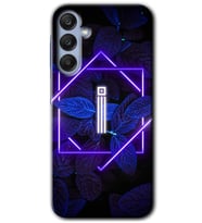 Galaxy A25 Kılıf HD Desen Baskılı Kılıf - Dark Neon Yaprak İ Harfi