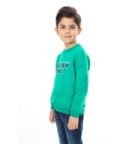 Toontoy Erkek Çocuk Follow Me Baskılı Sweatshirt (Koyu Yeşil)